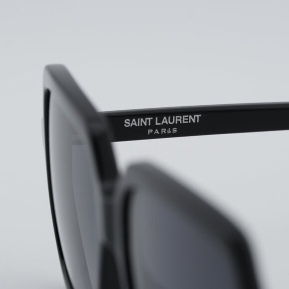 Saint Laurent SL174 001 Sunglasses Black Square Frame, Grey Lenses main image 8